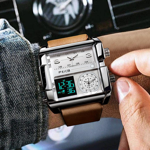 飞克多功能运动手表丨智能 方形手表 防水 进口石英机芯 商品图2