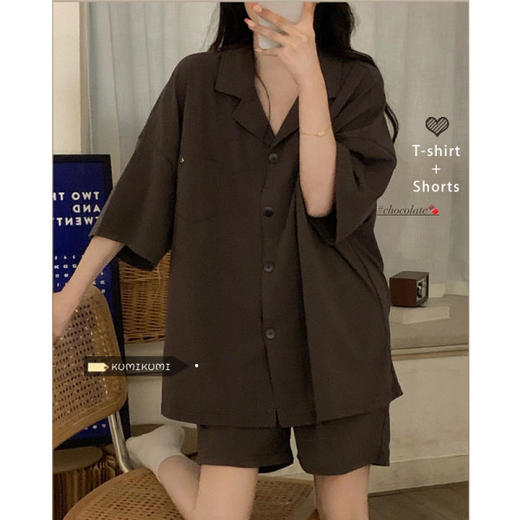 黛唯梵夏季网红日系ins睡衣女宽松睡衣卡通甜美可爱短袖短裤两件套装女 商品图2