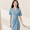 剩S/M/L/XXL 米思阳2025夏季新款纯色气质淑女包臀裙子知性显瘦短袖连衣裙1552 商品缩略图1