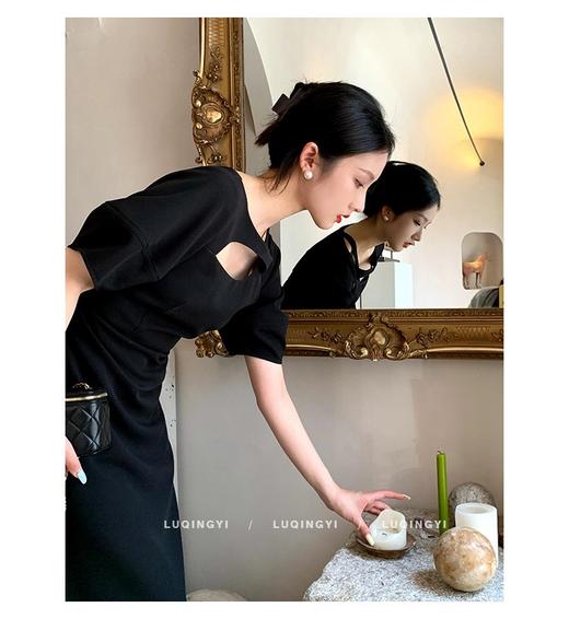 （清仓现货）【社群供V】2022夏季新品 设计感假两件小众气质高腰连衣裙 商品图4