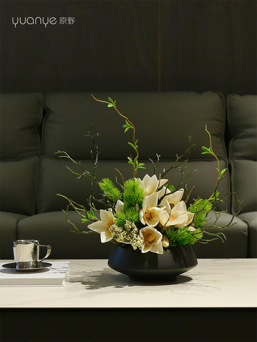 新中式高端仿真花餐桌花摆花茶室客厅玄关装饰摆设茶几前台装饰花 商品图3