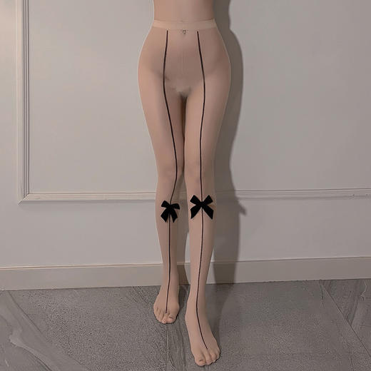 霏慕 丝绒蝴蝶结开裆连裤丝袜7371 长筒激情调情诱惑自慰可撕黑丝 商品图13