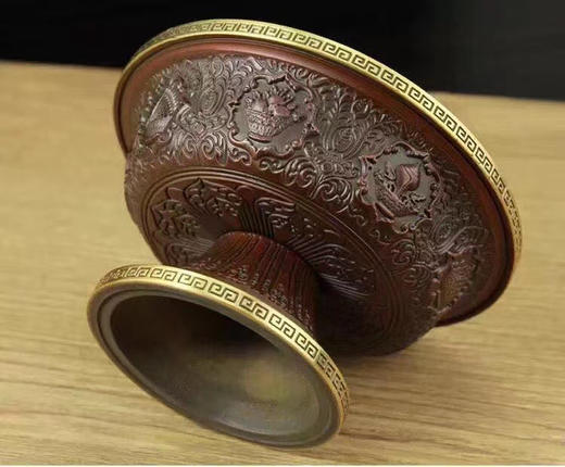 纯铜护法杯 吉祥八宝精品供杯西藏藏传佛教密宗法器佛具供水护法 八吉祥浮雕护法杯 商品图3