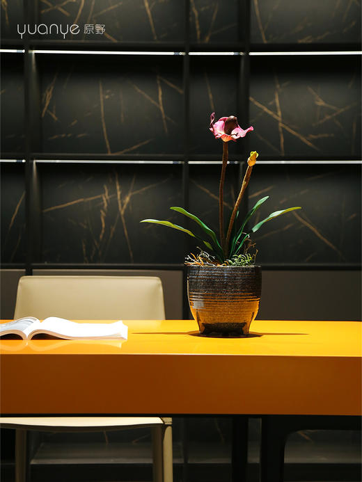 新中式高档金童兜兰兰花仿真花假花餐厅酒店客厅玄关装饰花摆设件 商品图2