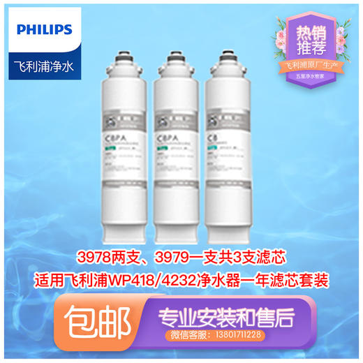  Philips/飞利浦WP4181/WP4232净水器第一、第二节滤芯WP3978(CBPA)两支+WP3979(CB)一支 共三支滤芯 商品图1