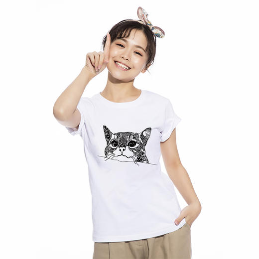 【路上海】原创T恤No.234 好奇猫 商品图1