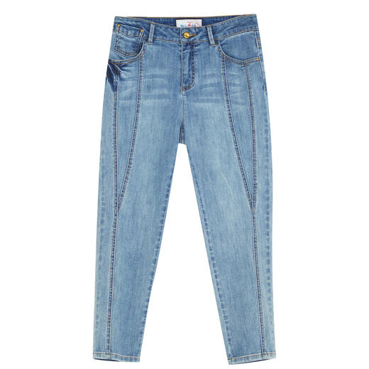 谜底牛仔裤女2022夏季新款复古高腰显瘦减龄休闲裤222MK0563 商品图4