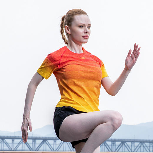 UTO 悠途跑步短袖快干运动衫马拉松透气t恤快干衣越野T恤圆领男女款夏季 商品图1