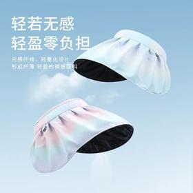 彩虹空顶贝壳帽子女夏季遮阳帽渐变色大檐太阳帽sjmh46