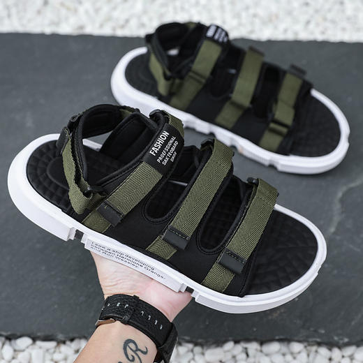 凉鞋男士夏季时尚沙滩鞋两用防滑外穿2023新款潮流休闲情侣拖鞋男sjmh20 商品图8