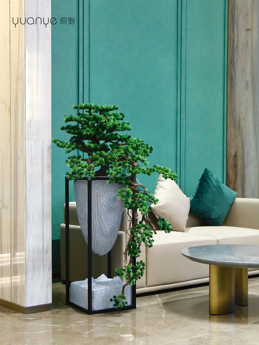 酒店仿真迎客松商场大堂大型绿植假松树假山水造景室内落地摆设件 商品图4