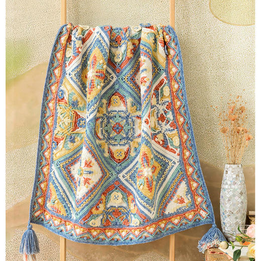 苏苏姐家阿塞拜疆拼花毯手工DIY编织钩针毯子毛线团自制材料包 商品图3