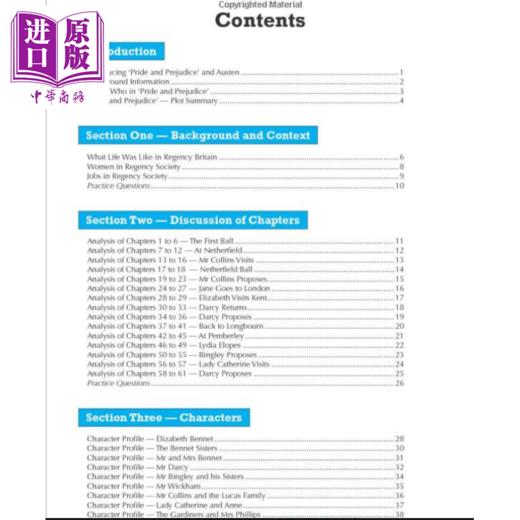 【中商原版】英国CGP原版 New GCSE English Text Guide - Pride and Prejudice新GCSE英语文本指南-傲慢与偏见 商品图3