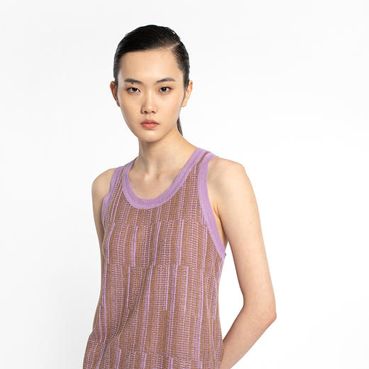 女士2022年新款16针提花亚麻后背造型背心 商品图0