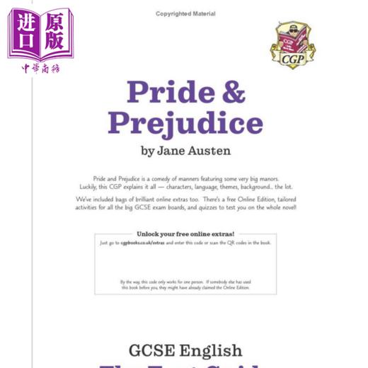 【中商原版】英国CGP原版 New GCSE English Text Guide - Pride and Prejudice新GCSE英语文本指南-傲慢与偏见 商品图2