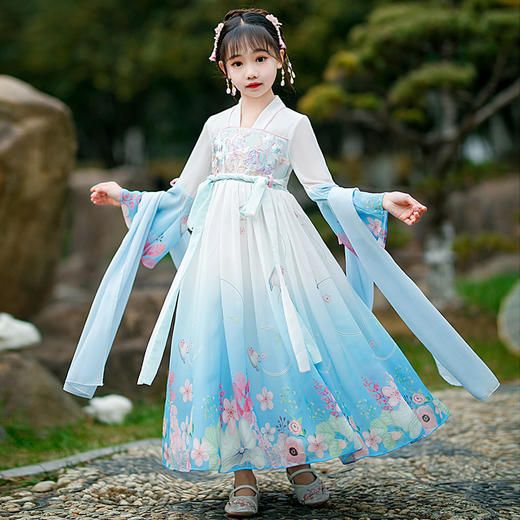 DY-8675汉服女童夏装中国风薄款襦裙古装连衣裙仙小女孩裙儿童唐装 商品图2