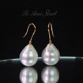 【灵动】南洋白巴洛克耳钩