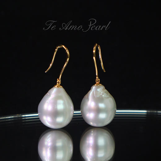 【灵动】南洋白巴洛克耳钩 商品图0