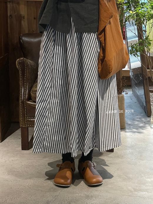 ichi炭黑条纹/蓝条纹/绿格纹半裙 商品图2