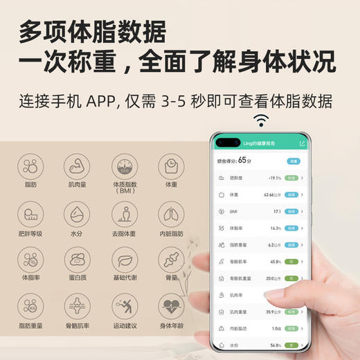 【光能充电蓝牙智能体脂体重秤】太阳能充电APP蓝牙智能电子人体健康秤 体重测量体脂称 商品图1