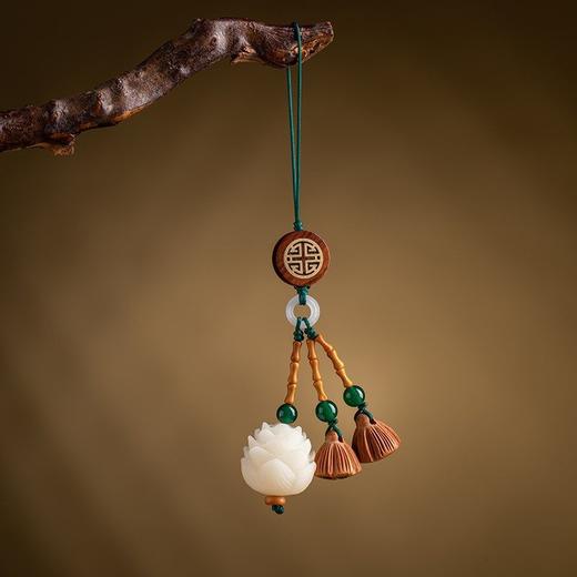 手工编车钥匙扣挂件桃木黄杨菩提莲花包包饰闺蜜朋友礼物玉石挂件 商品图9