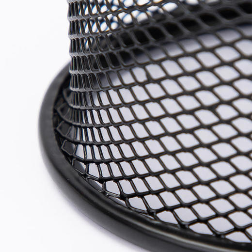 【仅供集采】12个/盒得力笔筒圆形金属网格笔插文具商务笔类收纳简约网纹创意时尚化妆刷收纳筒笔盒大容量多功能简约办公用品 商品图3