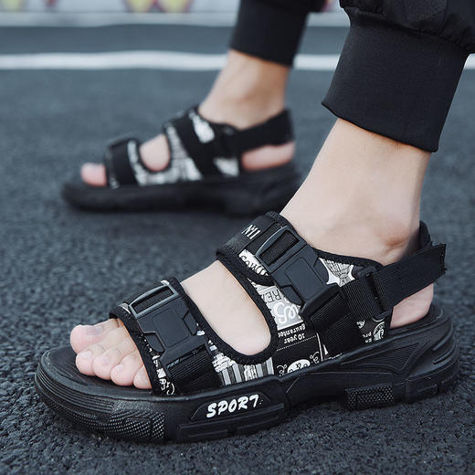 凉鞋男夏季潮流外穿凉拖男士厚底防滑沙滩鞋男sjmh22 商品图9