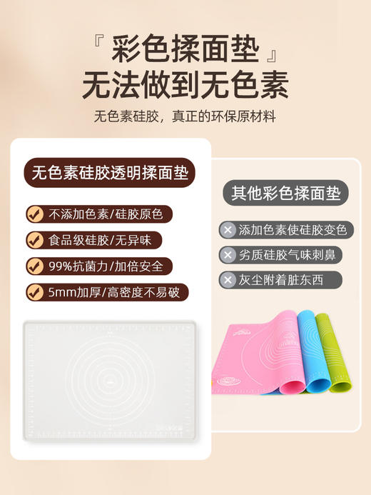 KIMS COOK揉面垫食品级硅胶垫家用防滑面团垫包饺子垫板 商品图8