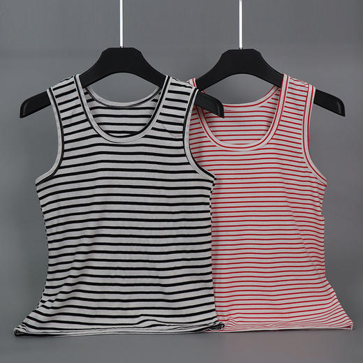 【追求品质，舒适与实穿感】黛唯梵爆款女夏季背心，莱卡棉条纹纯棉，无袖宽松打底内外穿热卖 商品图3