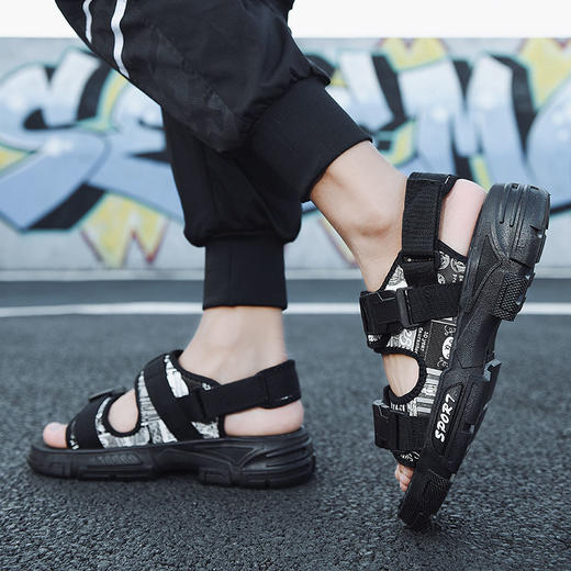 凉鞋男夏季潮流外穿凉拖男士厚底防滑沙滩鞋男sjmh22 商品图7