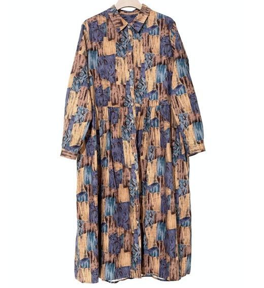 晕染森系衬衫连衣裙 商品图1