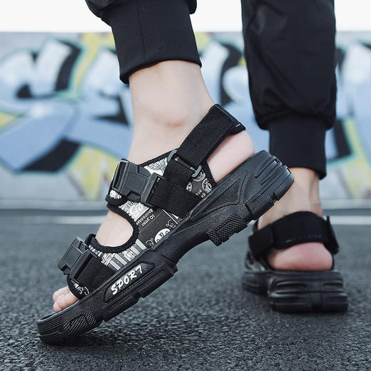 凉鞋男夏季潮流外穿凉拖男士厚底防滑沙滩鞋男sjmh22 商品图8