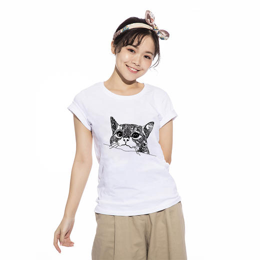 【路上海】原创T恤No.234 好奇猫 商品图2