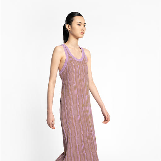 女士2022新款16针提花亚麻后背造型背心裙 商品图2