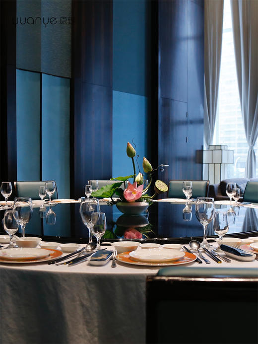 酒店圆桌转盘餐桌花摆花新中式高端餐厅客厅玄关假花摆设装饰摆件 商品图2