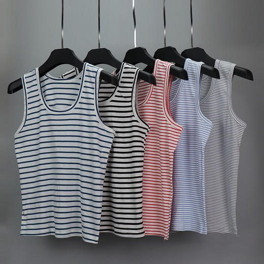 【追求品质，舒适与实穿感】黛唯梵爆款女夏季背心，莱卡棉条纹纯棉，无袖宽松打底内外穿热卖 商品图5
