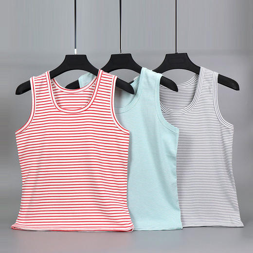 【追求品质，舒适与实穿感】黛唯梵爆款女夏季背心，莱卡棉条纹纯棉，无袖宽松打底内外穿热卖 商品图1