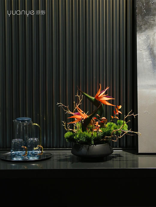 新中式高端仿真花餐桌花摆花茶室客厅玄关装饰摆设茶几前台装饰花 商品图2