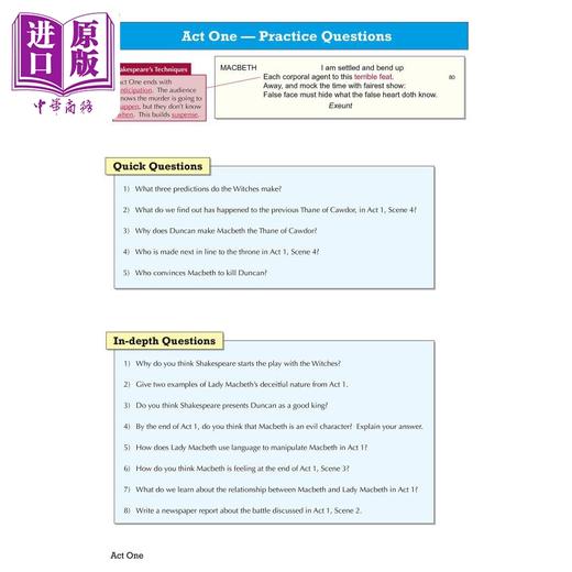 【中商原版】英国CGP原版 Grade 9-1 GCSE English Macbeth - The Complete Play 9-1年级GCSE英语麦克白-全集 商品图1