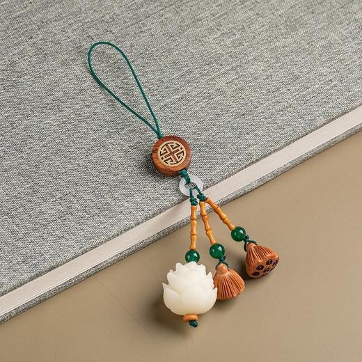 手工编车钥匙扣挂件桃木黄杨菩提莲花包包饰闺蜜朋友礼物玉石挂件 商品图7