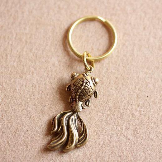 小铜器金鱼年年有余钥匙扣饰品吊坠保平安男女高档汽车钥匙链挂件 商品图3