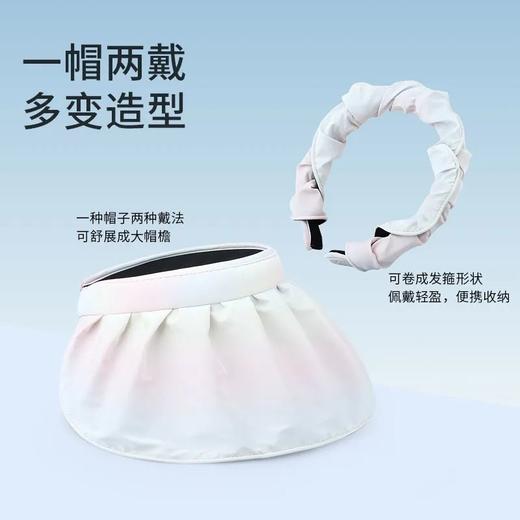 彩虹空顶贝壳帽子女夏季遮阳帽渐变色大檐太阳帽sjmh46 商品图2