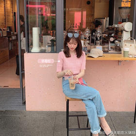 金蘑菇菇【新季茶花】镂空超细羊毛早春法式小众别致针织短上衣