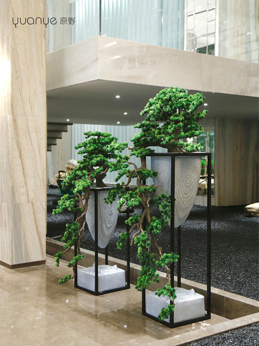 酒店仿真迎客松商场大堂大型绿植假松树假山水造景室内落地摆设件 商品图1