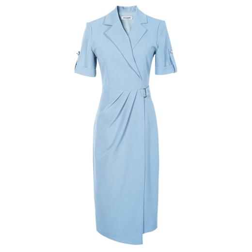 剩S/M/L/XXL 米思阳2025夏季新款纯色气质淑女包臀裙子知性显瘦短袖连衣裙1552 商品图4