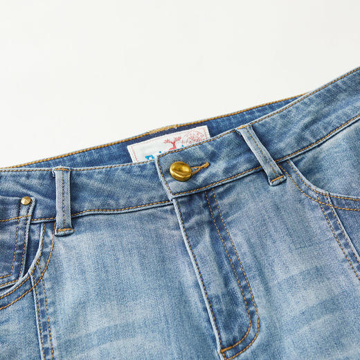 谜底牛仔裤女2022夏季新款复古高腰显瘦减龄休闲裤222MK0563 商品图3