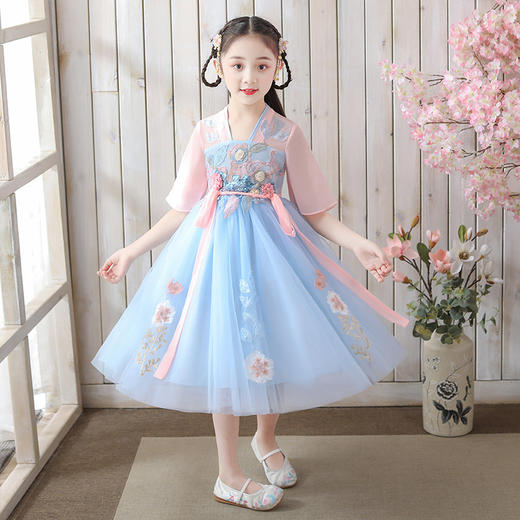 DY-8336儿童汉服裙夏季女童连衣裙中国风古装仙小女孩洋气裙演出服 商品图6