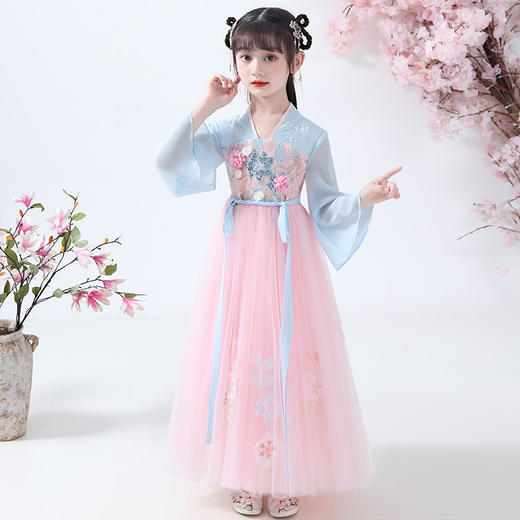 DY-8336儿童汉服裙夏季女童连衣裙中国风古装仙小女孩洋气裙演出服 商品图2