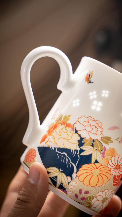 富玉景德镇陶瓷茶杯花镜/花语马克杯女士个人专用高颜值喝水杯子高级感轻奢 商品图1