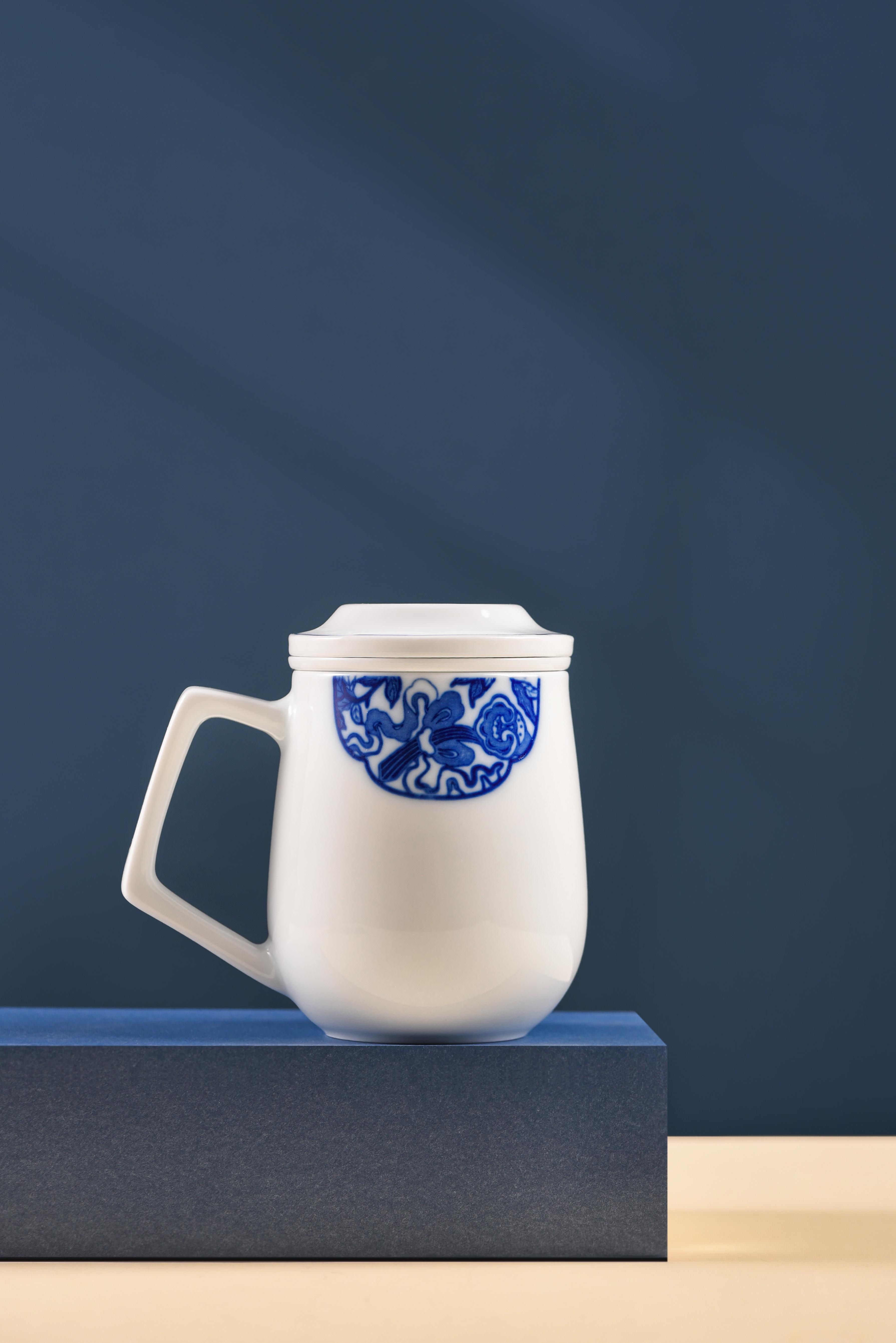 富玉 |  景德镇陶瓷女士茶漏杯大容量水杯带盖事事如意茶漏杯